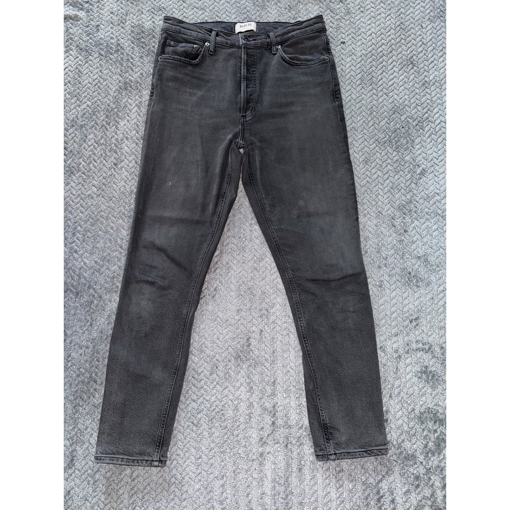 AGOLDE Womens Nico Button Fly Dark Wash Black Jeans‎ Skinny Size 28